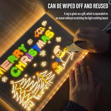 AUX لوحة رسم سحرية، لوحة رسم LED تعمل بالطاقة USB مع قلم 7 ألوان - مقاومة للخدش، ممحاة قابلة للتعديل، لوحة رسائل أكريليك متعددة الأحجام، لوحة ملاحظات، لوازم الرسم، استخدام فني احترافي - أبيض 1 - مشاهدة 5