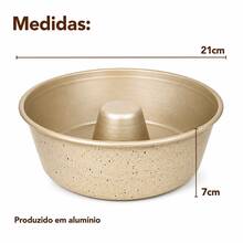 Forma Assadeira Redonda 20cm com Canudo – Bolo e Pudim - REDONDA - Visão 3