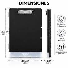 Vmingo A4 Clipboard Storage Clip Folder - Black - View 6