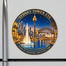 Sydney Tower Eye And Harbour Skyline Fridge Magnet, A Memorable City Escape For All Metal Surfaces Throughout The Home - A - View 2
