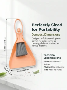 1 Set Mini Desktop Broom And Dustpan (Includes 1 Brush And 1 Dustpan): Suitable For Home, Kitchen, Bathroom, Bedroom, Office, Dining Area And Other Daily Use. Perfect Christmas Or Halloween Gift. - Multi-color - View 10