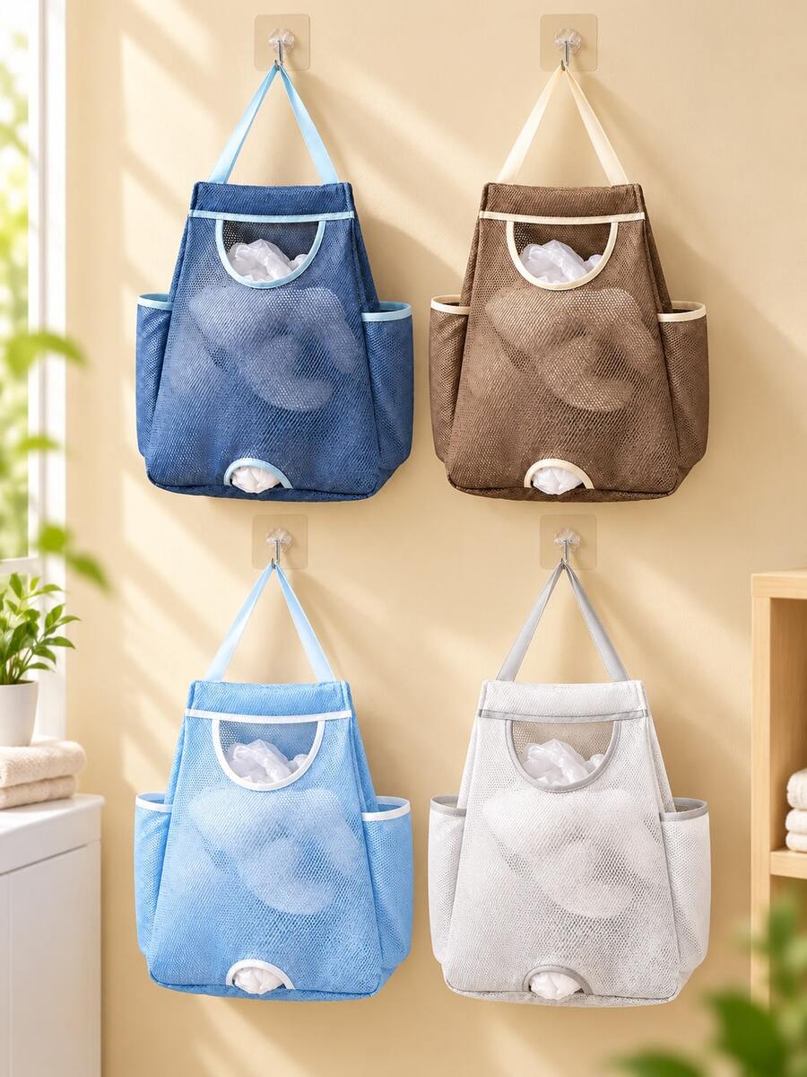 Kitchen Trash Bag Storage Organizer, Plastic Bag & Shopping Bag Dispenser, Wall-Mounted Pull-Out Storage Box For Collection - Multicolor - View 1