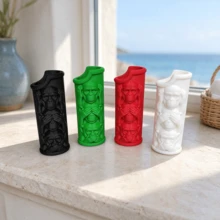 1PC 3D Three Wise Monkeys Embossed Lighter Case, Personalized Protective Shell, Multi-Color Plastic Portable Windproof Lighter Cover, Multiple Colors Available, Smoking Accessories - 1PC - View 11