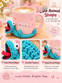 1pc Funny Novelty Lizard Hand Crochet Coaster & Storage Pad, Reptile Design Non-Slip Heat Insulation Reusable Cup Mat, Decorative Table Protector For Home Office Coffee Bar, Fall Holiday Decor, Perfect Gift For Christmas Thanksgiving & Animal Lovers - Multicolor - View 7