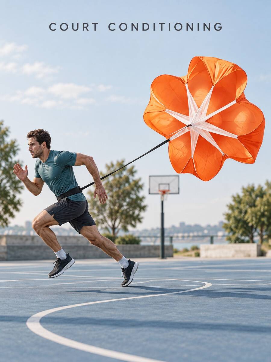 Running Speed Training Parachute Resistance Sprint Chute For Soccer Basketball Track Field Explosive Power Stamina Builder Portable Outdoor Workout Gear With Adjustable Strap For Adult Athletes - Multicolor - View 1
