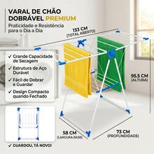 aidema Varal de Chão Dobrável Premium de Aço com Abas e Prateleira para Sapatos para Apartamento e Lavanderia - Varal de chão dobrável - Visão 4