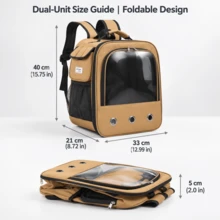 Foldable Pet Backpack With 180° Transparent Bubble Window, Breathable Mesh Cat Carrier Bag, Equipped With Safety Leash And Luggage Shoulder Strap, Suitable For Small Dogs And Cats, 5 Colors Available - Multicolor - View 3