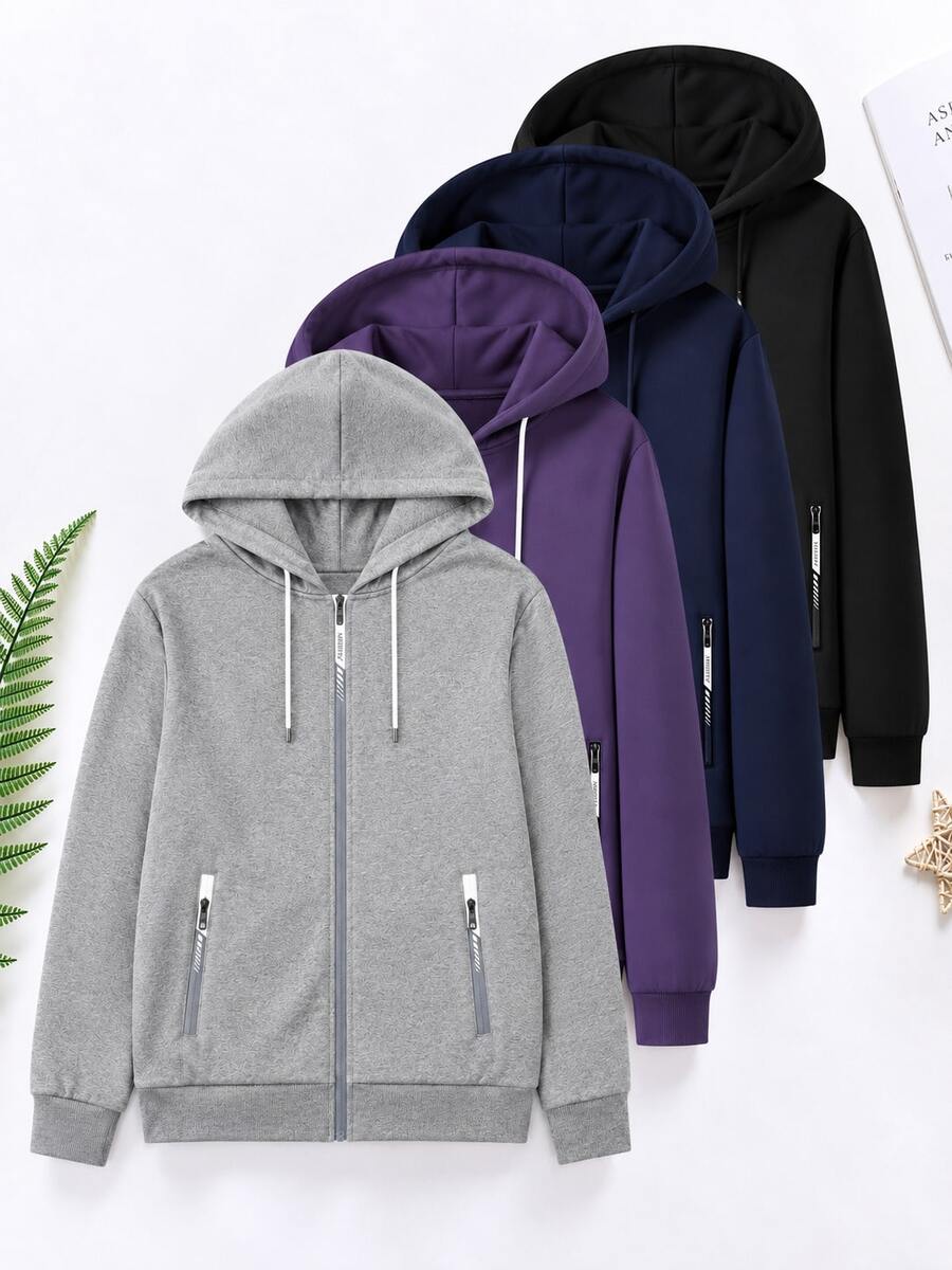 Women's Lightweight Zip-Up Hoodie, Soft And Comfortable, Suitable For Fitness And Daily Wear - Grey - View 1