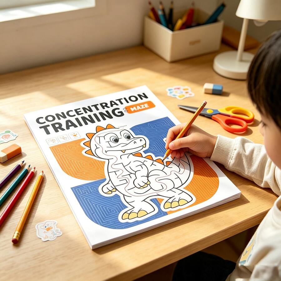 Maze Puzzle Activity Book: Fun & Challenging Brain Training Puzzles To Boost Focus And Creativity, Includes Dot To Dot, Coloring Pages And Adventure Mazes - A - View 1