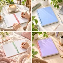 1pc Spiral Notebook A5/B5 Ruled Journal, 80GSM Thickened Ink-Bleed Resistant Paper, 60 Sheets, Flexible Waterproof PP Cover With Contrast Color Coil, 180° Lay-Flat 360° Foldable For Office, College, Writing & Note-Taking - Multicolor 1 - View 8