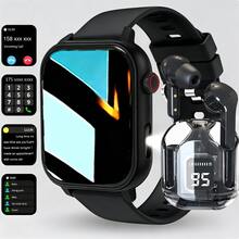 ZhiKexing Set Kombo Jam Tangan Olahraga Pintar + Earbud Nirkabel, Layar HD 1,83 Inci, Baterai 260mAh, Mendukung Panggilan Nirkabel, Pemutaran Musik, Notifikasi Pesan, Dengan Lampu LED, Kalkulator, Jam Alarm, dan Lainnya, Kompatibel dengan Android dan iOS, Desain Modern yang Modis, Hadiah Ideal untuk Pria, Wanita, Pasangan, atau Orang Tua - View 13
