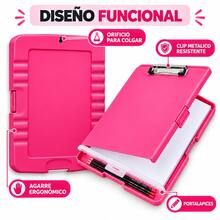 Vmingo A4 Clipboard Storage Clip Folder - Reddish Rose - View 3