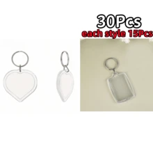 5/10/20/30Pcs Party Gift Creative Transparent Heart & Square Photo Frame Keychain Shell Acrylic Material Keychain Pendant Suitable For DIY Craft Enthusiasts, Placing Photos Of Loved Ones And Children, Phone And Car Key Pendant Decoration, Sister Gift, Christmas Gift - Multicolor - View 42