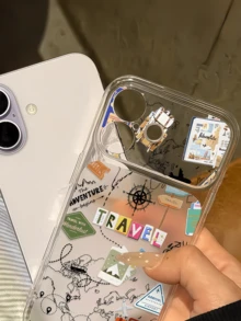 1件透明旅行地圖郵戳個性化極簡防摔軟TPU手機殼 全包覆防污保護殼 相容 Apple 18 17 16 15 14 13 12 11 Pro Max Air - 彩色 - 查看 4