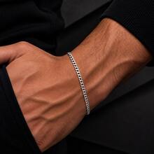 Pulseira Grumet Fina 3mm Aço Inox Prata 20cm - Prata - Visão 2