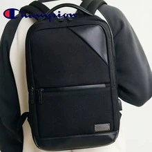 Champion 極簡配色大容量耐用商務通勤休閒學生背包 - 黑色 - 查看 2