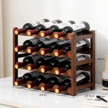 Tiered Wine Rack Display & Storage Shelf, Holds 6/8/9/12/16 Bottles Of Wine - View 9