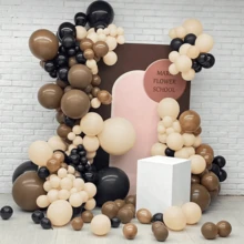 155Pcs Brown Balloon Garland Arch Kit, Black Brown Nude Balloons, Multi Size 18 12 10 5 Inch, For First Rodeo, Wild West Cowboy Birthday, Baby Shower, Gender Reveal, Wedding Party Decor - Multicolor - View 2