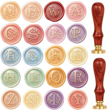 1 buah Kepala Stempel Lilin Kuningan dengan Latar Belakang Bunga Sulur (Gagang Tidak Termasuk, Gagang Dijual Terpisah), Stempel Lilin Huruf Awal - Sepotong Tunggal - View 2