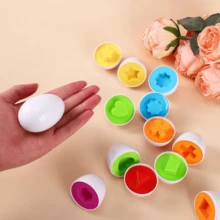 Mainan Edukasi STEM Prasekolah, 6 Buah, Menyusun Bentuk & Warna Telur, Melatih Keterampilan Motorik Halus, Permainan Sensorik untuk Balita, Hadiah Ulang Tahun Paskah - MultiWarna - View 4