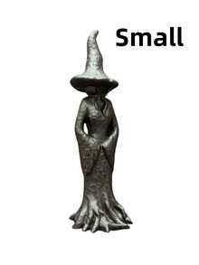 8-12 Inch Gothic Witch Statue - Hand-Painted Plastic Desktop Decor, Exquisite Witch Figure With Pointed Hat, Expressive Eyes - Multicolor - View 8