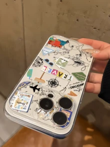 1件透明旅行地圖郵戳個性化極簡防摔軟TPU手機殼 全包覆防污保護殼 相容 Apple 18 17 16 15 14 13 12 11 Pro Max Air - 彩色 - 查看 3