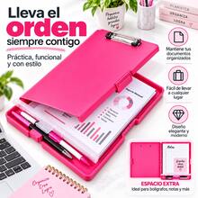 Vmingo A4 Clipboard Storage Clip Folder - Reddish Rose - View 4