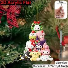 Panini Sanrio Characters Stacked Christmas Tree Shape 2D Flat Acrylic Ornament, Not 3D, Cartoon Hanging Pendant, Christmas Tree Decor For Xmas Holiday Home Party - Multicolor - View 5
