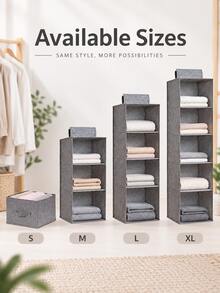 Multi-Layer Non-Woven Hanging Storage Bag, Closet Hanging Storage Bag, Multi-Function Storage Bag - Grey - View 5