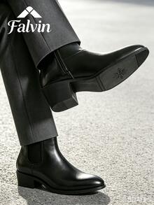 Sepatu Bot Chelsea Formal Pria, Ujung Lancip, Hak Blok, Resleting Samping, Cocok untuk Pemakaian Sehari-hari, Bisnis, Pesta, dan Acara Formal untuk Semua Musim, Modis, Pesta Pernikahan, dan Acara Formal. - Hitam - View 3