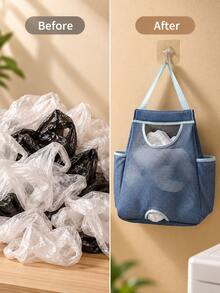 Kitchen Trash Bag Storage Organizer, Plastic Bag & Shopping Bag Dispenser, Wall-Mounted Pull-Out Storage Box For Collection - Multicolor - View 5