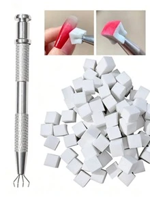 50pcs Sponge Gradient Nail Art Color Blending Tools, Nail Polish Gradient Application Brush, Glitter Dotting Pen, Nail Art Accessories Set - Multicolor - View 2