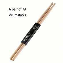 1 Pair Natural Wood Drumsticks, Solid Wood With Fine Polished Texture, Sturdy And Durable For Daily Practice, Rehearsal And Stage Performance, Convenient Storage, Suitable For Beginners Or As A Gift For Drum Enthusiasts - Multicolor - View 14