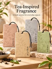 Tea Scented Car Air Freshener Hanging Card, Hanging Fragrance Card Suitable For Rearview Mirror, Closet, Bedroom And Home Scenes, Plant-Based Fragrance Diffuser With Convenient Hanging Ring, Decorative Scent Card, Multiple Tea Scent Options Available - Multicolor - View 7