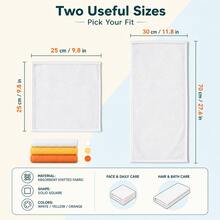 Wash Cloths 48/6/12/24 Pack, Super Soft And Skin Friendly Face Towel For Sensitive Skin, 10x10/12x28 Inch Small Large Face Washcloths, Reusable Washable Makeup Remover Cloths, Easy To Rinse Muiticolor Facial Cleansing Cloths - White+Yellow+Orange - View 3