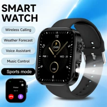 2.01-Inch HD Smartwatch (Call/Answer) Unisex, Wireless Calling And Multiple Sports Modes, Weather Forecast, AI Voice Control, Music Playback Control, Camera Control, Compatible With IOS And Android Phones. - View 2