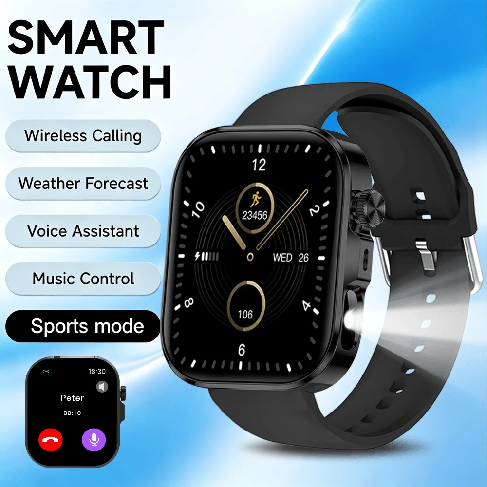 2.01-Inch HD Smartwatch (Call/Answer) Unisex, Wireless Calling And Multiple Sports Modes, Weather Forecast, AI Voice Control, Music Playback Control, Camera Control, Compatible With IOS And Android Phones.