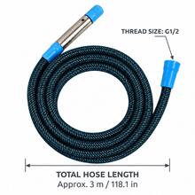 3/5/10/15/20m Braided Car Wash Hose With 2-Mode Stainless Steel & ABS Spray Nozzle, G1/2 Thread Garden Cleaning Water Hose - A - View 7
