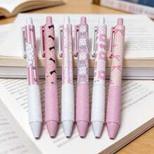 6pcs/Set Pink Bowknot Quick-Drying Gel Pens, 0.5mm Fine Tip, Smooth Writing, Suitable For Office, Classroom, Teens, Adults, Home, Office, Education, Exams, Back To School - Multicolor - View 8