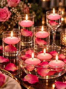 100/50/30/20/10/6/1pc Floating Candles, Scented Candles, Floating Balloons, Wedding Decoration Candles, Suitable For Hotel Candles, Floating Wax, Tea Candles, Romantic Wedding Candles, Round Table Centerpiece Decoration Candles - Multicolor - View 9