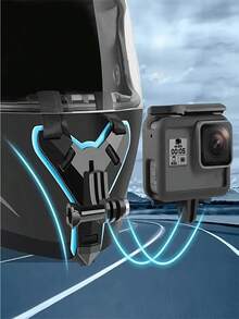 Adjustable Motorcycle Helmet Phone Mount + Anti-Loss Net. Multi-Function Phone Clip Compatible With Hero 12/10/9/8/7 Action Cameras. Motorcycle Helmet Action Camera Mount. Easy Installation, Stable And Anti-Shake Design For Stable Shooting While Riding, Suitable For All Smartphones And Most Action Cameras. A Must-Have For Cycling Enthusiasts - View 8