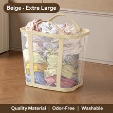 1pc Large Capacity Dirty Laundry Basket, Household Bathroom Clothes Organizer, Wall-Mounted Foldable Laundry Storage Bin - Multicolor - View 4