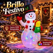 Beyoung 1 Pieza Muñeco de Nieve Inflable Navideño de 150 cm con Luces Giratorias,Fácil de Instalar,Decoración de Navidad para Exterior e Interior, Adorno Navideño para Jardín,Patio,Entrada,Fiesta y Hogar, Navidad 2026 - Ver 2