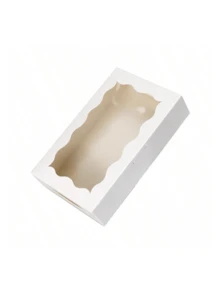 40/25/1pc Disposable Paper Cookie Boxes With Transparent Window - Square Packaging Boxes Suitable For Macarons And Donuts, Perfect For Parties, Birthdays And Holiday Gatherings - Sturdy Food Containers For Candy, Chocolate, Pastries And Party Favors - White - View 9