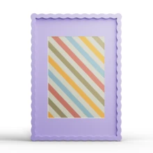 1pc Wavy Multicolor Photo Frame (Red, Yellow, Blue, Green, White, Black, Pink, Purple, Grass Green), Fashionable And Versatile Home And Office Decor - Suitable For Desktop And Wall Display, Perfect Housewarming Gift (Photo Not Included) - Multicolor - View 100