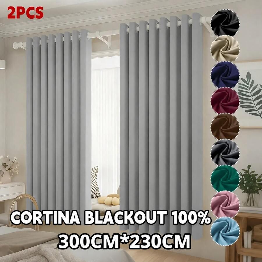 AMOROSA Blackout Curtains & Shades - Light Grey - View 1