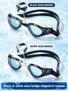 Children's Swimming Goggles Multi-Color Colorblock Design Adjustable Double Strap Clear Lens Lightweight Unisex Kids Pool Training Water Play Swim Glasses Summer Water Sports Accessories - Black and White - View 3