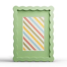 1pc Wavy Multicolor Photo Frame (Red, Yellow, Blue, Green, White, Black, Pink, Purple, Grass Green), Fashionable And Versatile Home And Office Decor - Suitable For Desktop And Wall Display, Perfect Housewarming Gift (Photo Not Included) - Multicolor - View 75