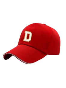 1pc Unisex Y2K Style A-Z Letters Printed Baseball Cap, Outdoor Sun Protection Hat, For Sports, Commuting - Red - View 9