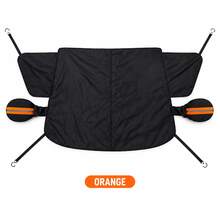 1pc 259*114.3cm Universal Car Windshield Snow Cover, Full Coverage Frost And Ice Protection Cover With Reflective Rearview Mirror Cover, 4 Hook Straps, Foldable Quilted All-Season Sunshade, Suitable For Sedan, Hatchback And SUV, Green/Orange Accents, Winter Car Accessory, Christmas Gift For Female Drivers - Multicolor - View 14